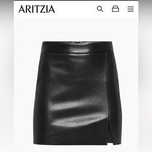 Aritzia Patio vegan leather mini skirt in black